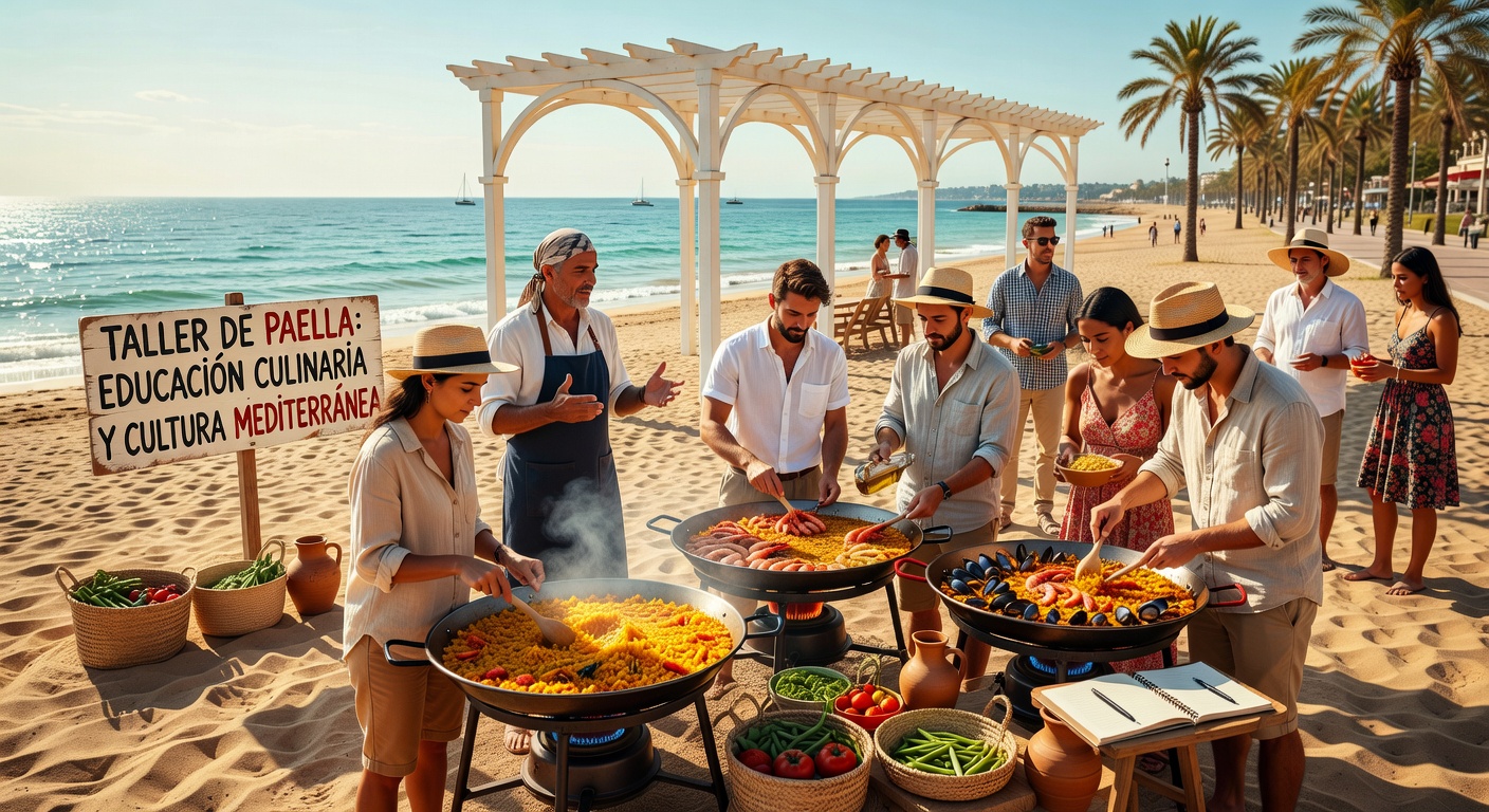 Cocinando paella en Valencia