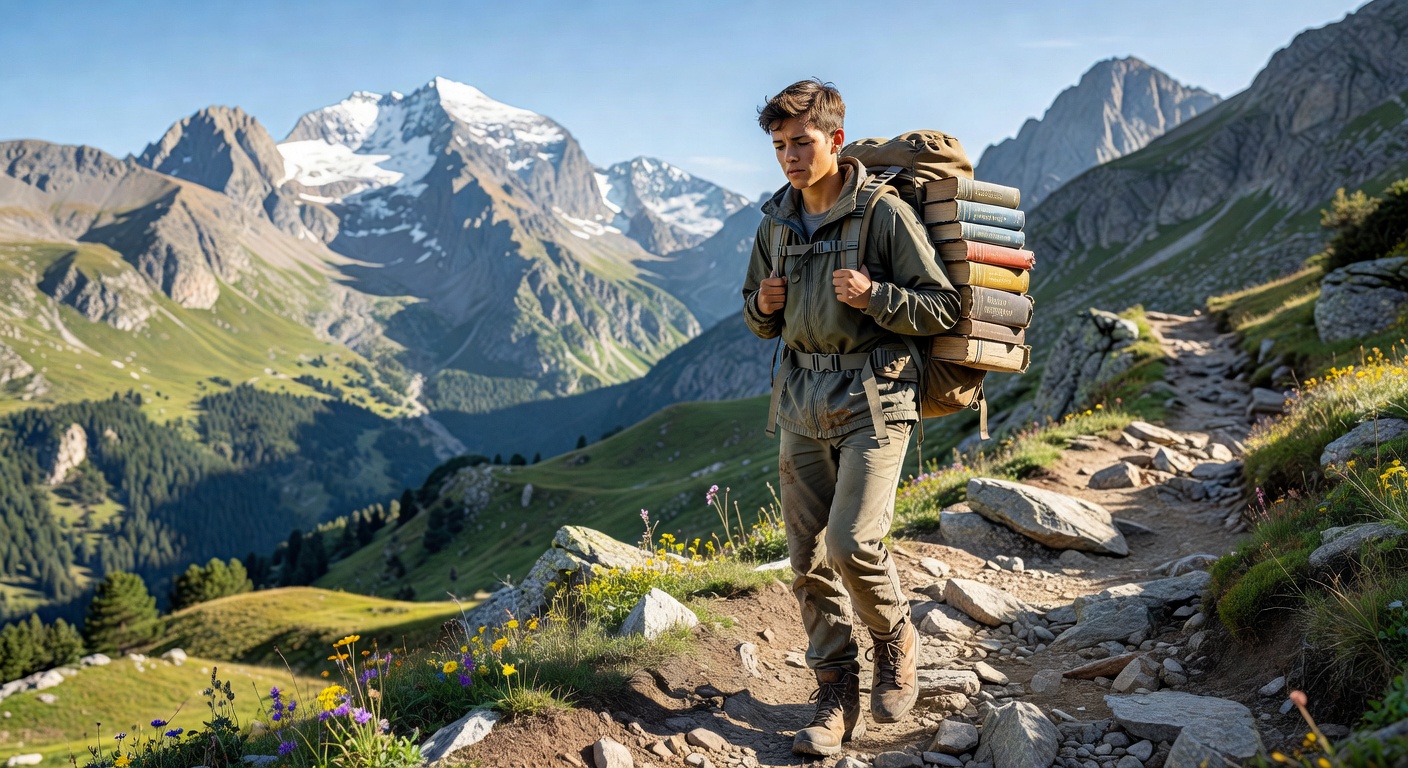Senderismo en los Pirineos con libros